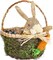 Bunny Easter Woven Basket for Party Favors, Handmade Wicker Rattan Easter Candy Eggs Baskets for Kids, Cute Rabbit Picnic Hamper for Easter Egg Hunt Party Gifts Toy Storage